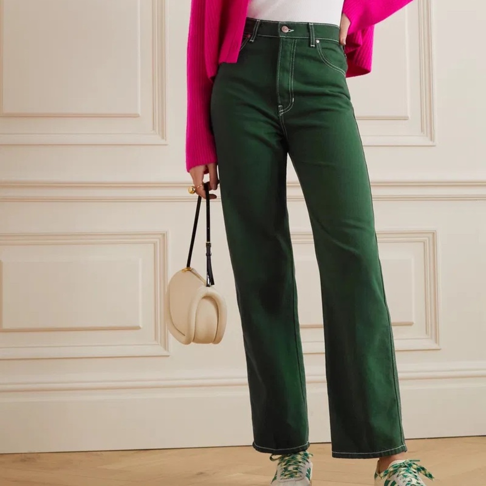 Reformation Green Cowboy Jeans